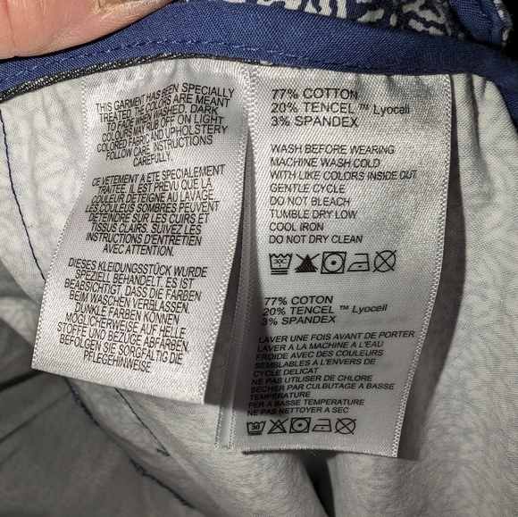 Tommy Bahama Women's Geo in a Bottle Island Blue Ankle pants SZ 14 - Picture 4 of 5